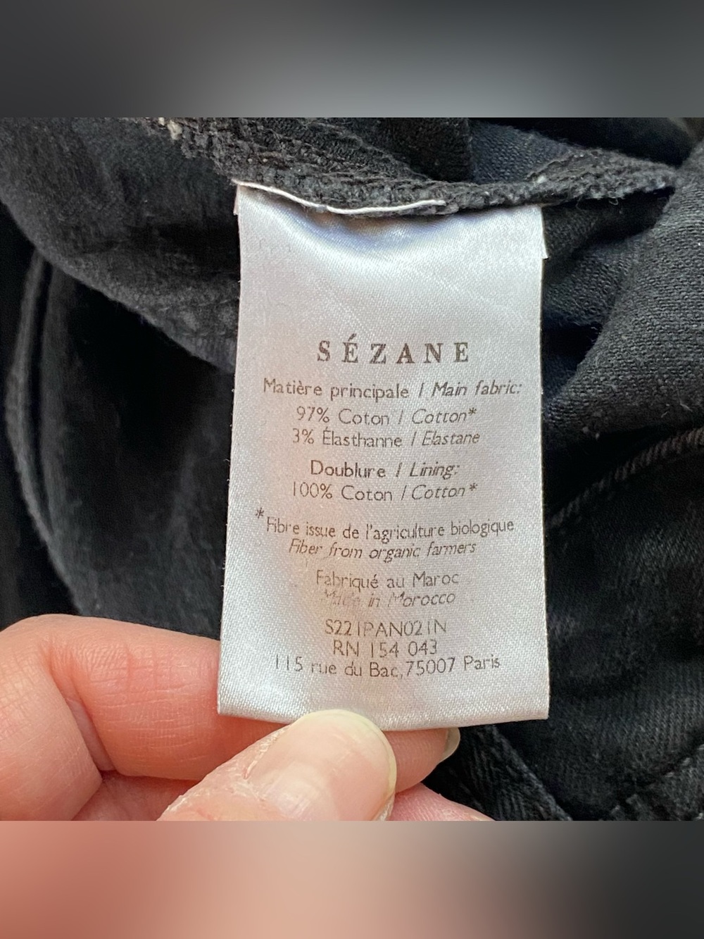 Sezane Black Slim Parfait Cotton Skinny Denim Jeans 26 Minimal Quiet Luxury - Picture 12 of 16